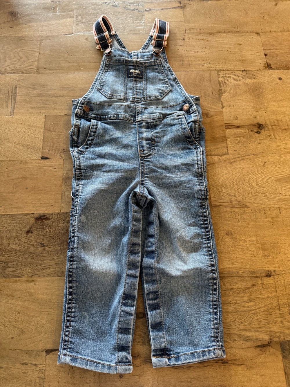 Oshkosh Classic Kids Denim Overalls with Adjustable Straps Blue size 24 months